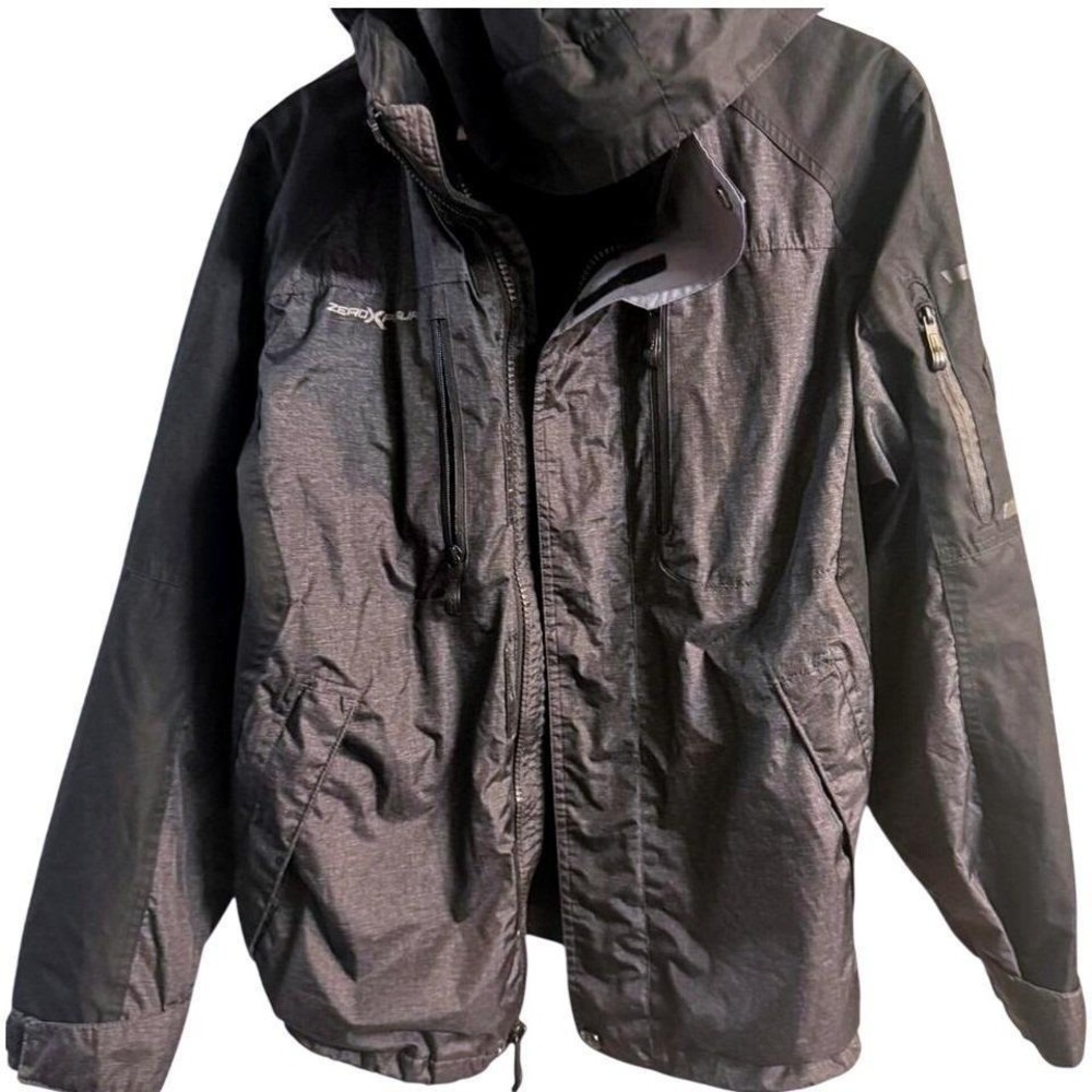 ZeroXposur Mens Charcoal Heather Hooded Ski Jacket Technical Winter Coat Small
